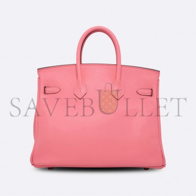 HERMES MASTER BIRKIN 25 SWIFT LEATHER LIPSTICK POWDER SILVER BUCKLE H049362CK06 (25*20*13cm)